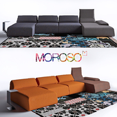 Highlands Sofa & Mark Table Coffee Table by Moroso