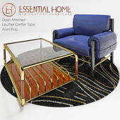 Essential home: Dean Armchair, Lautner Center Table, Allen Rug