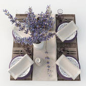 Table setting with lavender