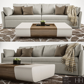 Holly Hunt Ville sofa + Oasis cocktail table