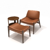 Leather Sofa ＋Footstool＋Side Table
