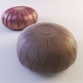 Moroccan Contemporary Leather Ottoman Pouf