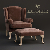 Armchair Ascension Latorre Georges with pouf.