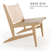 West Elm Commune Leather Sling Chair