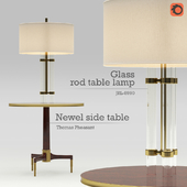 Set of Glass Rod Table Lamp (JRL-8990) & Newel Side Table by Thomas Pheasant (No. 8660)