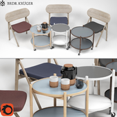 Theodor dining chairs and Bolling tray tables