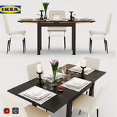 A set of IKEA furniture, tableware, decor
