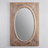 Rustic Wood Shandi Framed Oval Mirror