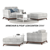 Armchair & Pouf Lexiconton GRAY