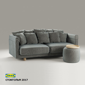 Sofa, pouf, tray IKEA Stockholm 2017