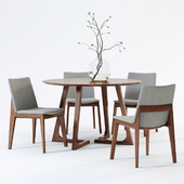 Scandinavian Designs Fuchsia Dining Chair &amp; Cress Round Dining Table