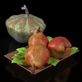 Decorative pumpkin and pears