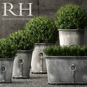 Restoration Hardware estate zinc ring round planters