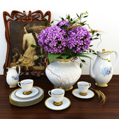 Tea set with flowers