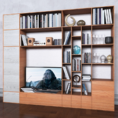 Storage system with books tv vase 8