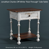 Jonathan Charles Off-White Rub-Through Side Table