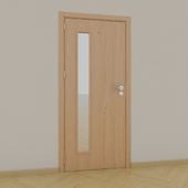 Interior door with glass in left coner