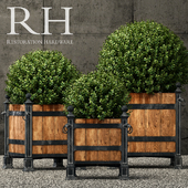 Restoration Hardware versailles wood panel planters
