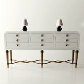 Aubree 6 Drawer Console and Daniela Accent Lamp