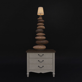 Bedside table + lamp