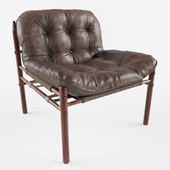 Arne Norell Rosewood and Leather Lounge Chair