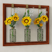Decorative set with sunflowers