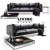 Living divani leather rod sofa