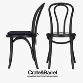 Crate & Barrel - Vienna Black Wood Dining Chair