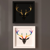 Paperpan  » Rainbow Deer Artwork and Golden Antlers Artwork