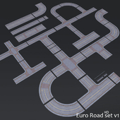 Euro Road set  v1 (low poly) HD