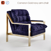 Cameron Gold navy armchair
