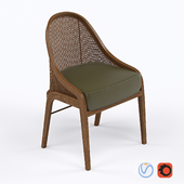 Dining chair with rattan back