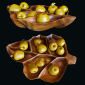 Apples, a bowl of teak