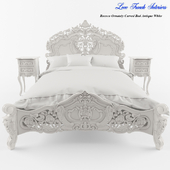 Rococo Ornately Carved Bed Antique White
