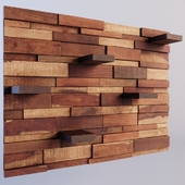 Mosaic Wood Panel With Shelves