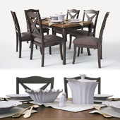 Dining group T 14250 / C 14355 CHERRY / GRAY
