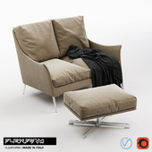 Flexform Boss Sofa &amp; Pouf