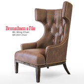Mr. Wing Chair from Brunschwig And Fils in Brown Leather