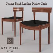Connor Black Leather Dining Chair