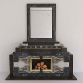 Brownish Marble Fireplace