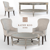 Biondo Armchair and Antique Mirror Coffee Table