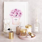 Pink&Brass Zakkia Bathroom Set