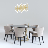 Table Rooma Design, Meurice rectangle chandelier