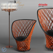 Driade Pavo Real Chair & IL Pezzo 3 Floor lamp