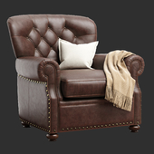 Pottery Barn LANSING LEATHER ARMCHAIR