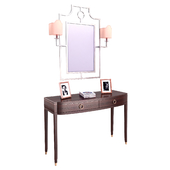 Dressing table, mirror with sconce