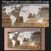 MapaWall_wooden_world_map