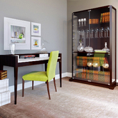 SELVA COLLECTION: writing-desk Waldorf, chair Sorrento and Glass case Downtown