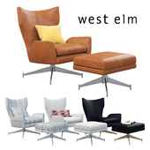 west elm Hemming Leather Swivel Armchair