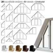Set of trapezoidal windows